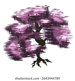 unique cartoon tree illustration design