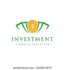 Unique cash and coin abstract logo design. Business, payment, finance logo.
