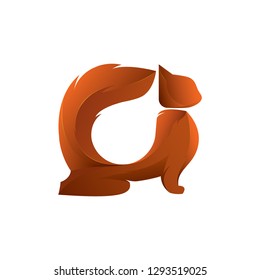 
Unique cat icon logo design concept