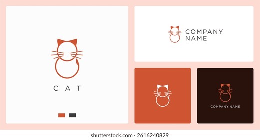 Unique cat logo design template