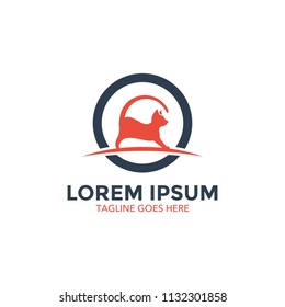 Unique cat logo template. vector. editable. simple shape. minimalist color. memorable