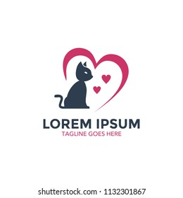 Unique cat logo template. vector. editable. simple shape. minimalist color. memorable