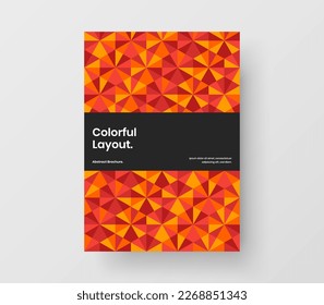 Unique catalog cover A4 vector design concept. Original geometric pattern booklet layout.