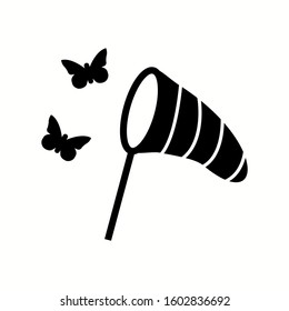 Unique Catching Butterflies Glyph Vector Icon