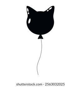 Unique cat-shaped balloon floats against a plain backdrop