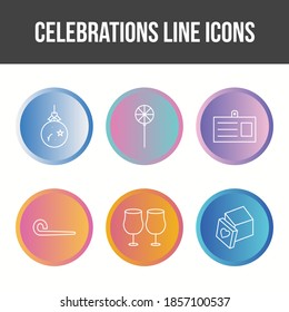 Einzigartiger Vektor-Vektorsymbol-Set für Feierlichkeiten