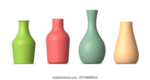 Unique ceramic vases collection in vibrant colors and shapes