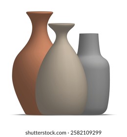 Unique ceramic vases collection in vibrant colors and shapes