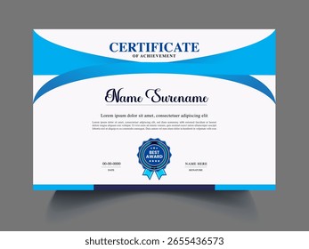 Artículo único de la Plantilla del diseño del certificado