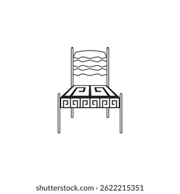 unique chair icon logo design illustration