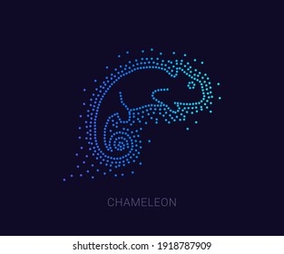 Unique Chameleon icon, made of multiple dots, Halftone Icon. Premium quality graphic design. Modern signs, dotted symbols collection, exclusive icon for websites, Campaign, logo design, mobile app