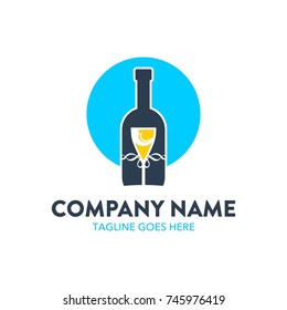 unique champagne logo. editable. vector