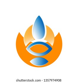 unique character with abstract symbol 
