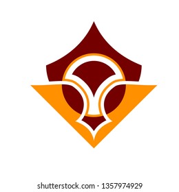 unique character with abstract symbol 