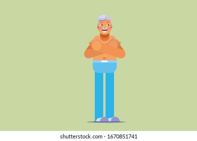 A unique character - An illustration of a man who smiles mischievously. a weird theme.