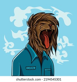 unique character  lion smile vector illustrations
