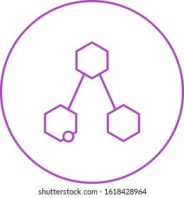 Unique Chemical Structure II Vector Line Icon