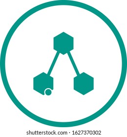 Unique Chemical Structure II Vector Glyph Icon
