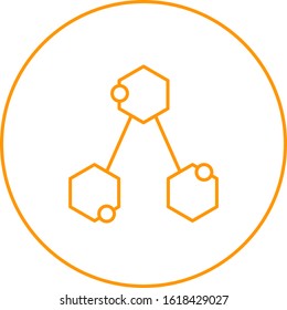 Unique Chemical Structure Vector Line Icon