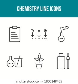 Unique Chemistry Line Vector Icon Set