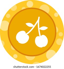 Unique Cherry Vector Glyph Icon