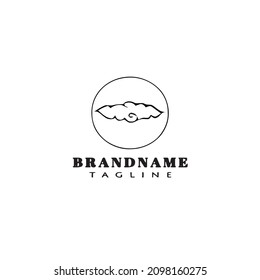 imagen única de nubes chinas logotipo icono de dibujos animados plantilla de diseño negro gráfico de vector aislado