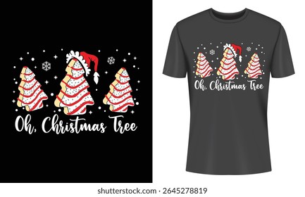 Design exclusivo de vestuário de Natal mostrando três árvores de cana de doces extravagantes vestindo chapéus de Papai Noel. Perfeito para camisas festivas e mercadorias de férias. Faça o download agora.