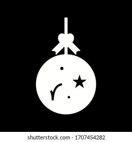 Icono de glifo de vectores de bolas de Navidad único