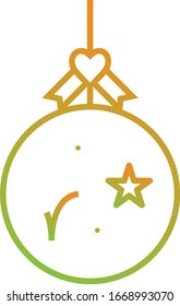 Unique Christmas Ball Vector Line Icon