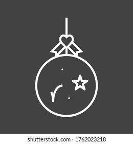 Unique Christmas Ball Vector Line Icon