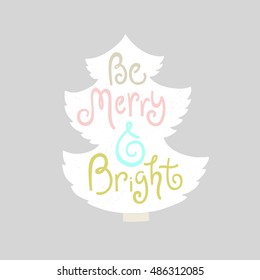 Unique Christmas design for greeting card. Holiday design elements with handwritten quotes. Xmas card elements. Lettering elements for New Year invitations.
