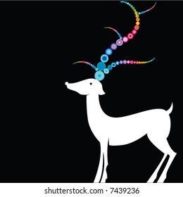 A unique Christmas vector reindeer