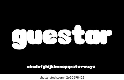 Unique chubby lowercase alphabet retro style display font vector