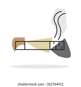 Unique cigarette icon in contemporary style design