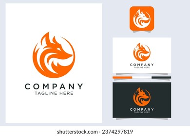 unique circle fox design logo