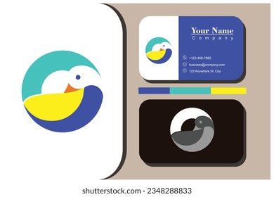 Unique circular duck vector logo