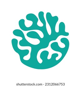 vector de logotipo de coral verde circular único