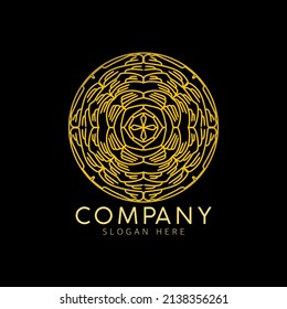 Unique Circular logo illustration. Mandala flat icons for your business. Ayurveda, spa, yoga corporate identity. Advertising or web startup zen symbol design. Moroccan tile style.