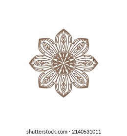 Unique Circular logo illustration. Mandala flat icon for your business. Ayurveda, spa, yoga company identity. Advertising or web startup zen symbol design. Moroccan tile style. Vector isolated sign.
