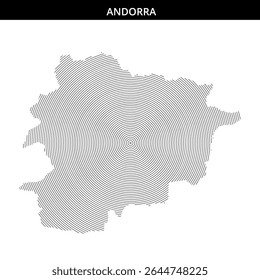 Unique circular map representation of Andorra with intricate design.