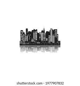 unique city skyline logo vector