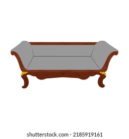 Unique and classic carved wooden wedding chairs. Vector illustration Eps 10.