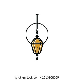 a unique and classic illustration of a lantern lamp