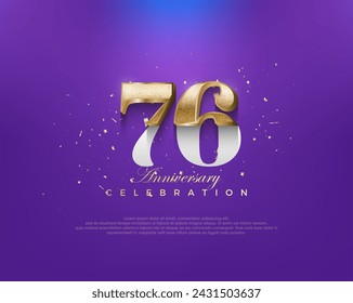 Unique classic number 76th, for an anniversary celebration with a luxurious design. Premium vector for poster, banner, celebration greeting.