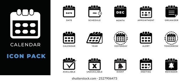 Unique and clean Calender icon pack 
