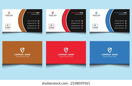 Unique clean creative stylish corporate identity modern business visiting card design template. Simple elegant company professional real estate house construction name business card template design.