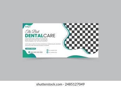 Unique and clean Dental Care Facebook cover design template, set of medical web banner design, banner design, dental cover design.