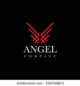 Unique and clean logo design of angel wings with clear background - EPS10 - Vector.