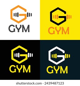 Unique Clean Minimal Gym Logo Design.