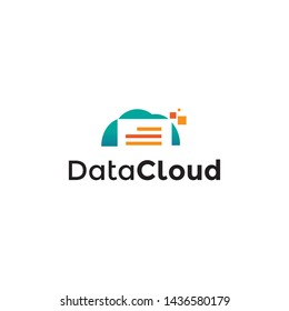 Unique, clean, modern and elegant logo design illustration inspiration with cloud, paper or data for technology, internet, computer, startup, etc